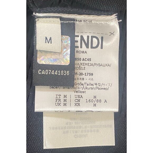 Fendi Black Mesh Mock Neck Logo Bodysuit Women’s Medium Tech Knit Italy FF - Picture 12 of 16